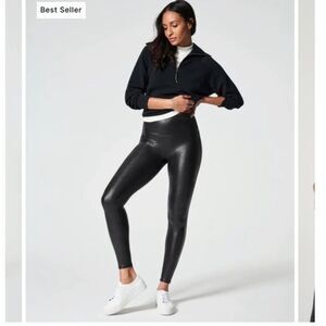 SPANX Black Faux Leather Leggings